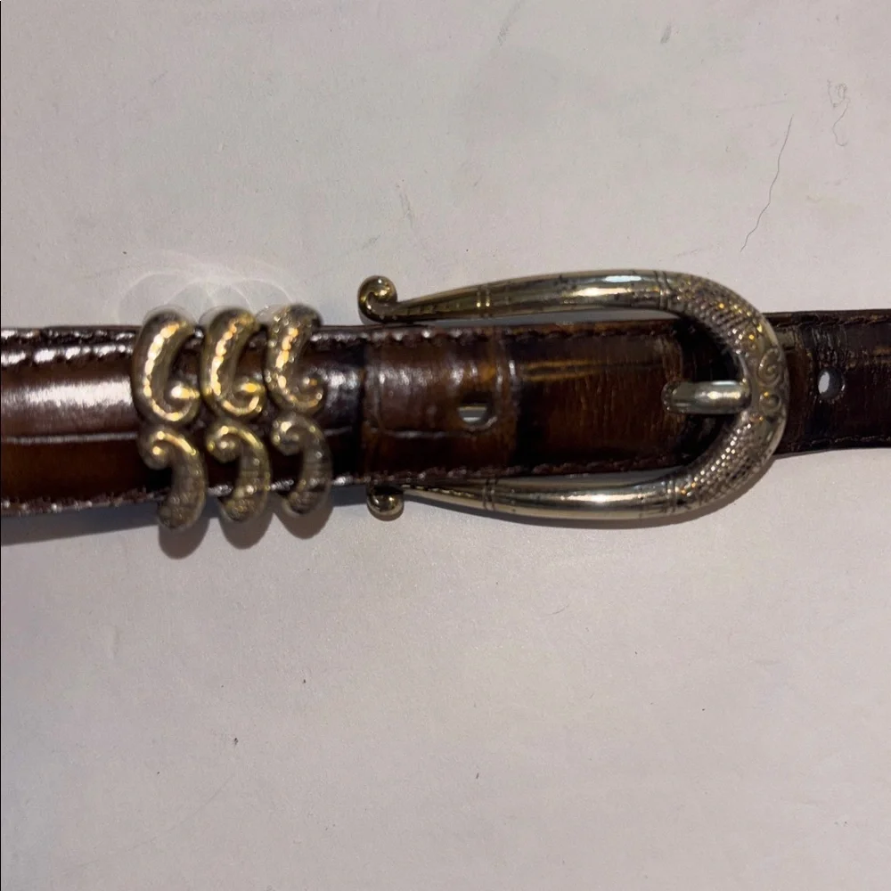 BRIGHTON BELT BROWN LEATHER LESS THAN AN INCH WIDE 41” IN LENGTH XL